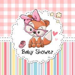 Baby Shower Greeting Card with Fox