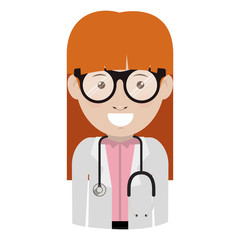 cartoon avatar man medical doctor smiling with stethoscope. professional medical occupation over white background. vector illustration