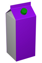 Carton of milk, isolated on white background.