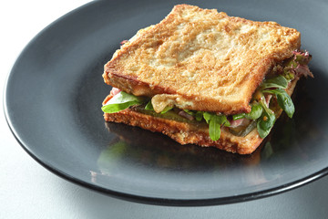 Grilled ham and cheese sandwich