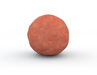 Stone isolated on white background.Stone sphere.