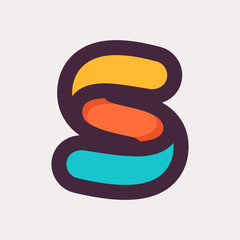 S letter colorful logo. Flat style design.