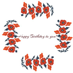 Obraz na płótnie Canvas Floral seamless pattern. Flower poppy background. Happy birthday
