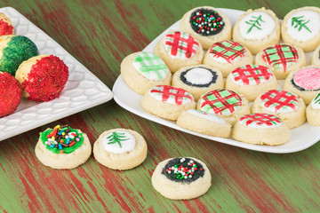 Assorted homemade Christmas cookies.