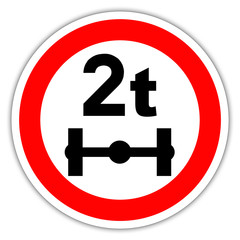 Panneau routier en France :  accès interdit pour limitation de poids sur essieu B13a