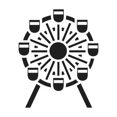 Ferris wheel icon in black style isolated on white background. Building symbol stock vector illustration.
