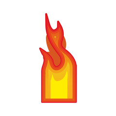 fire flame burning element icon over white background. vector illustration
