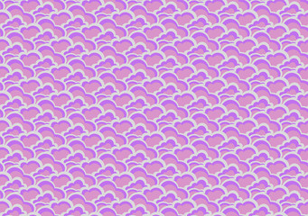 Seamless texture of cartoon clouds. Illustration for design. Vector illustration for invitation cards. It can be used as Wedding Invitations Cards