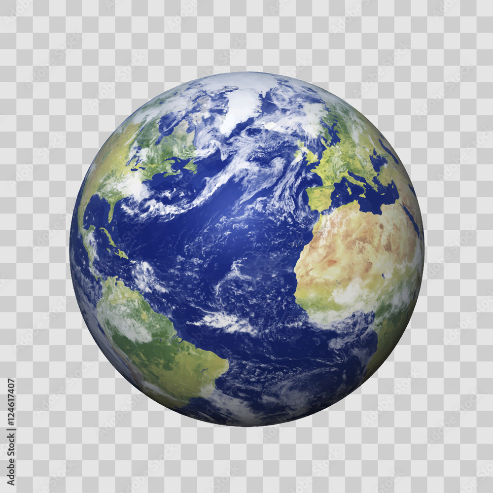 Wall mural realistic earth with shadow on isolated background vector eps10. elements of this vector furnished b