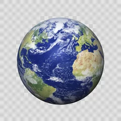 Foto op Canvas Realistic Earth with shadow on isolated background vector eps10. Elements of this vector furnished by NASA © leberus