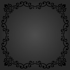 Classic vector square frame with arabesques and orient elements. Abstract fine ornament with place for text