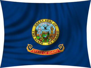 Flag of the US state of Idaho waving isolated on white