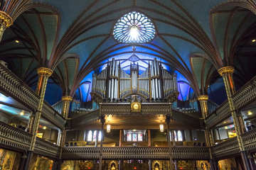 Notre Dame basilica, Montreal, Quebec, Canada - obrazy, fototapety, plakaty
