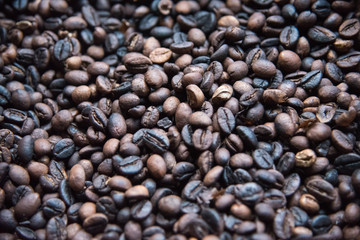 Coffee beans with soft focus