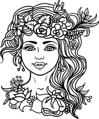 Detailed Virgo in aztec style