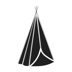 Wigwam icon in black style isolated on white background. Wlid west symbol stock vector illustration. © pandavector