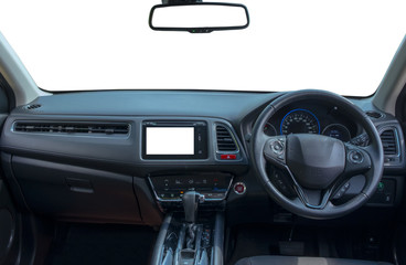 Obraz na płótnie Canvas Dashboard in car interior isolated on white background