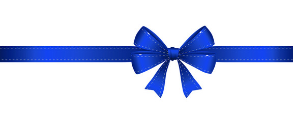 Schleife mit Naht - Blau