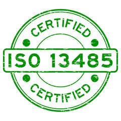Grunge green ISO 13485 certified rubber stamp