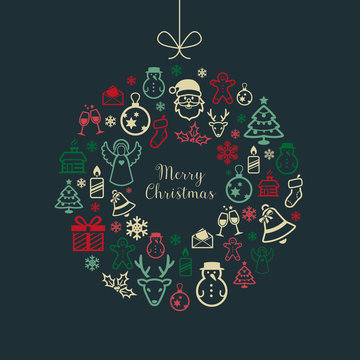Christmas Background with Icons