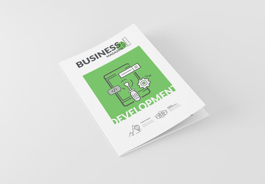 Tech and Development Booklet Layout with Cartoon Style Elements
