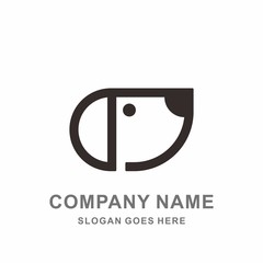 Simple Puppy Dog Animal Pets Veterinary Care Stock Vector Logo Design Template