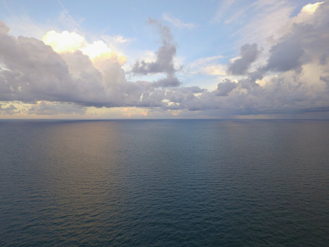 Aerial image of the ocean horizon