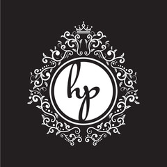 vintage circle initial logo