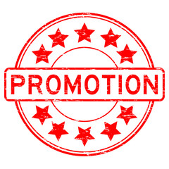 Grunge red promotion rubber stamp