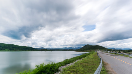 Fototapeta na wymiar The reservoir at Ban Yang Chum , Phetchaburi , Thailand