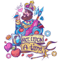 King of hearts in pastel Goth style.