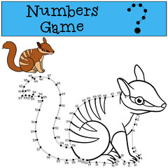 Educational game: Numbers game with contour. Little cute baby nu