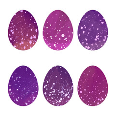 Watercolor Easter eggs set. 