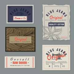 vintage original blue jeans raw denim labels,genuine exclusive b