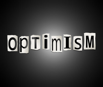 Optimism word concept.