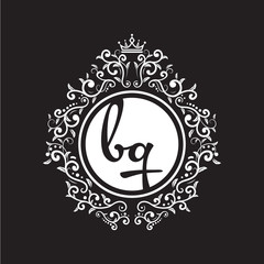 vintage circle initial logo