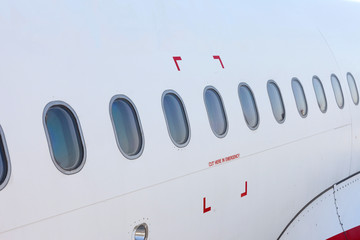 Commercial Jet airplane windows