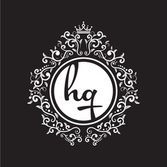 vintage circle initial logo