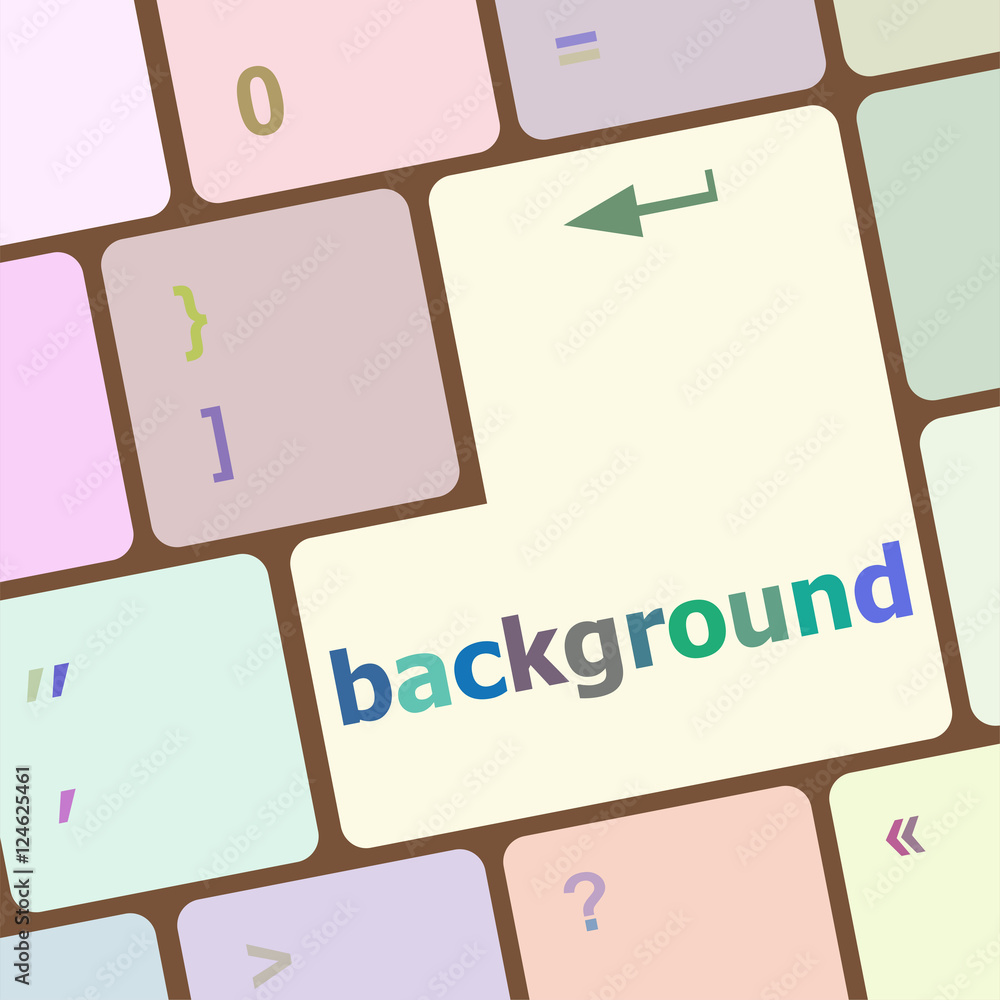 Poster background word on computer keyboard key button