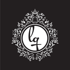 vintage circle initial logo