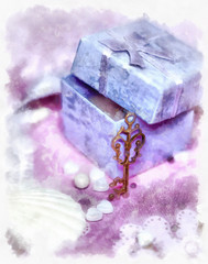 Magic gift box and a key