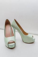 mint green wedding bridal shoes