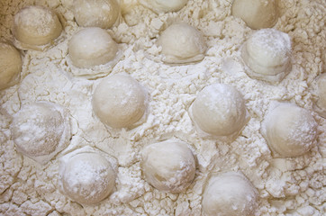 Fototapeta na wymiar raw ravioli in the home kitchen