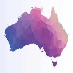 Poygonal map of Australia - obrazy, fototapety, plakaty