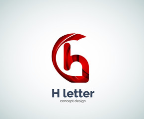 Abstract H geometric letter logo template