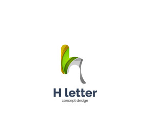 Abstract H geometric letter logo template