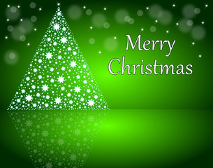 Christmas Card Merry Christmas with Christmas tree