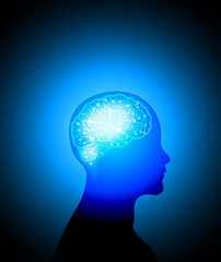 Digital brain abstract for intelligence concept