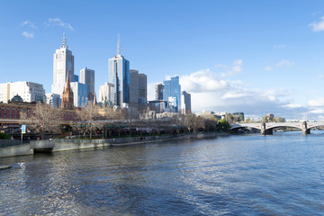 Fototapeta na wymiar By the Yarra river in Melbourne
