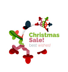 Geometric Christmas sale or promotion ad banner